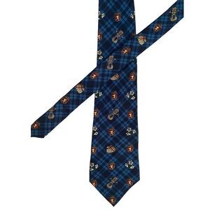 Tommy Hilfiger Men's Neck Tie‎ Navy Blue Plaid 100% Silk
